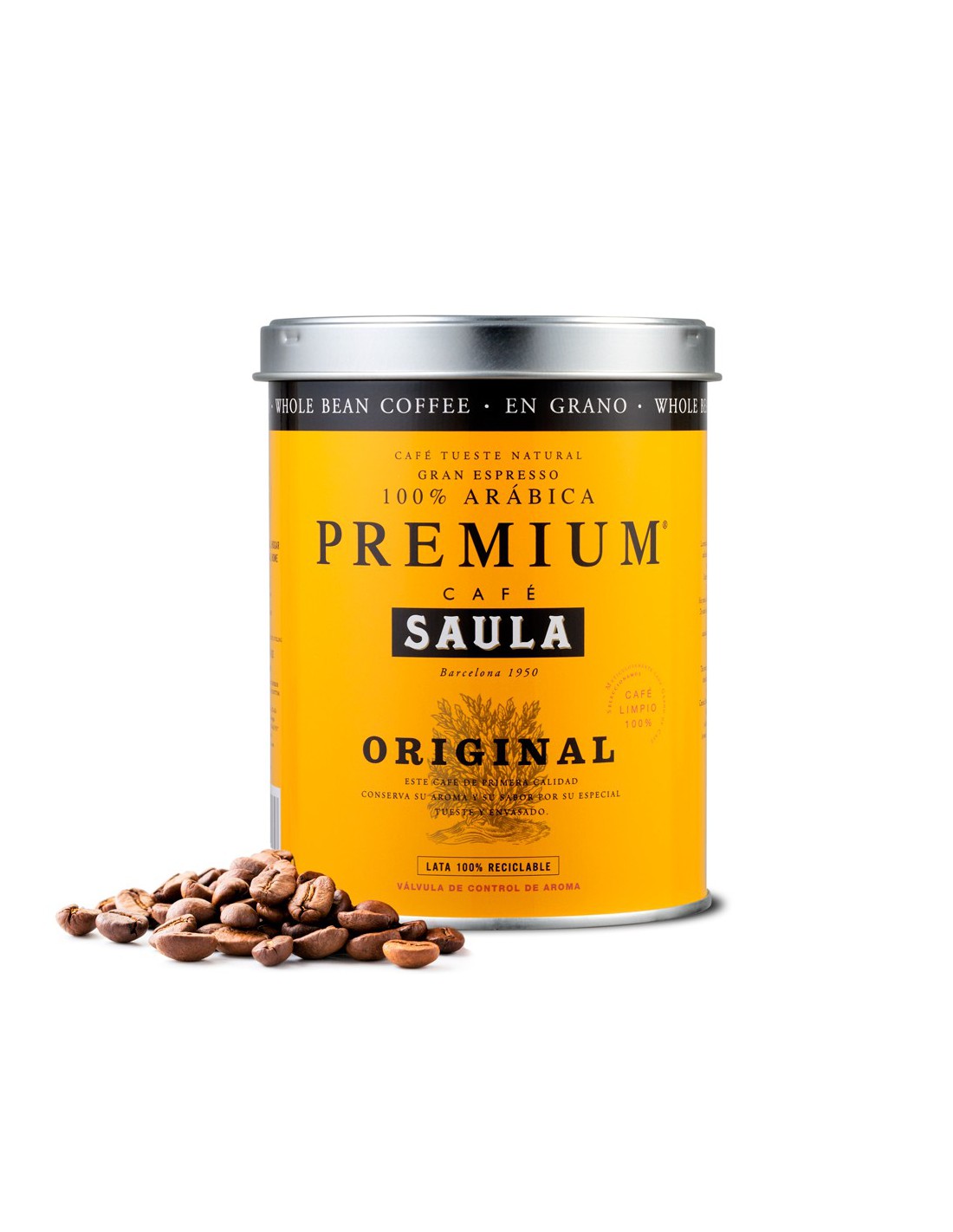 Café Saula Pack 2 Latas Gran Espresso Premium Dark India 500g
