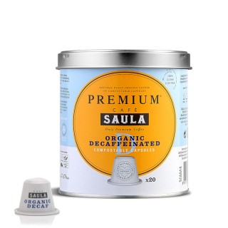 Compostable capsules with organic decaffeinated coffee. Nespresso® Compatible