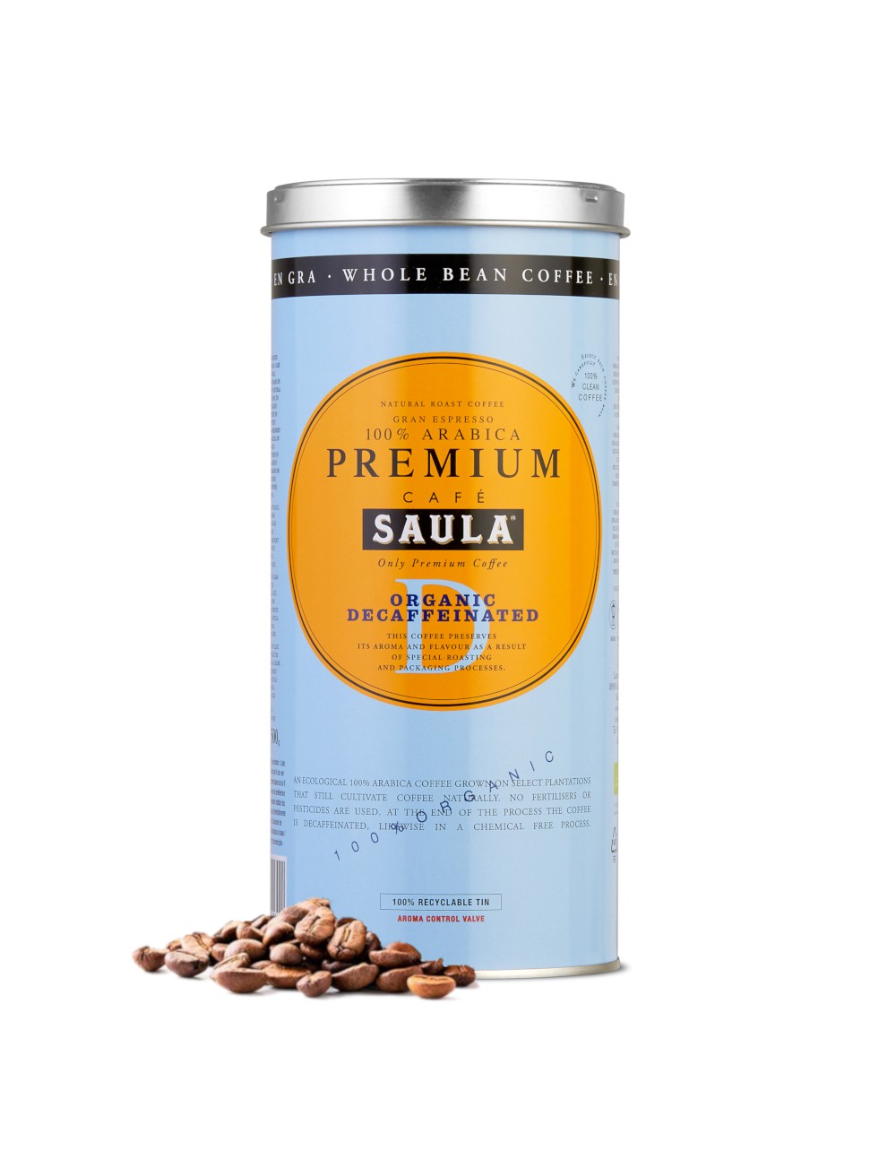 Café Gran Espresso Premium Ecológico Blend Grano Cafés Saula - 500g