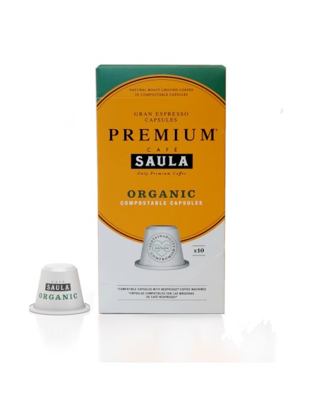 Caja de 10 Cápsulas compostables café ecológico. Compatibles nespresso®